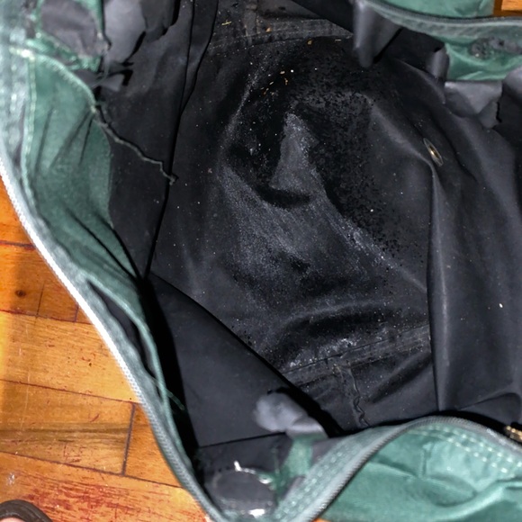 LONGCHAMP FOREST GREEN Tote GORG RARE πED FLAWED - Picture 13 of 16